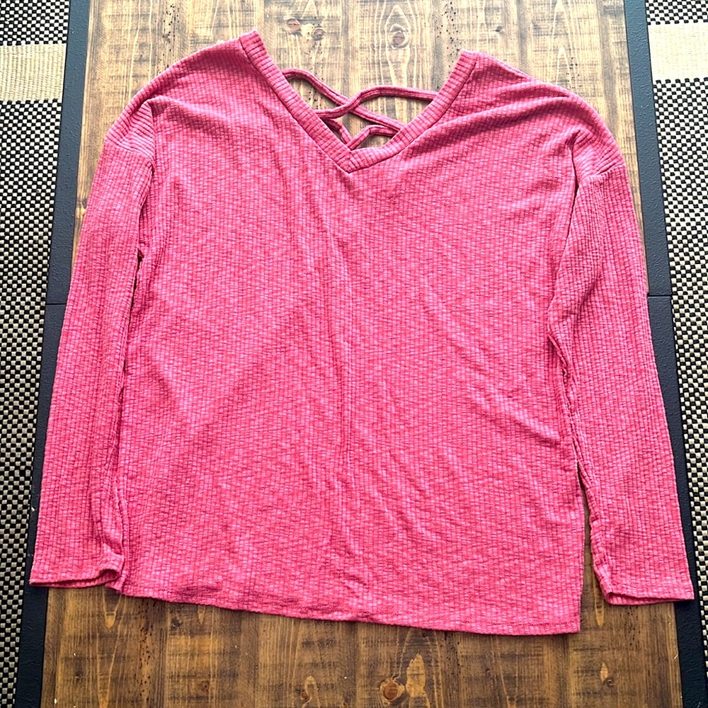 NWOT Tiny Willow Crisscross Maroon Sweater